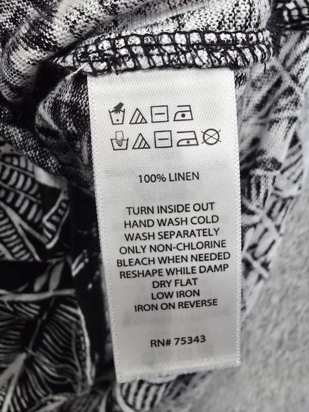 Christian Siriano 100% Linen Relaxed Tee Tunic Size 2X NEW NWT Palm Print - Picture 3 of 5